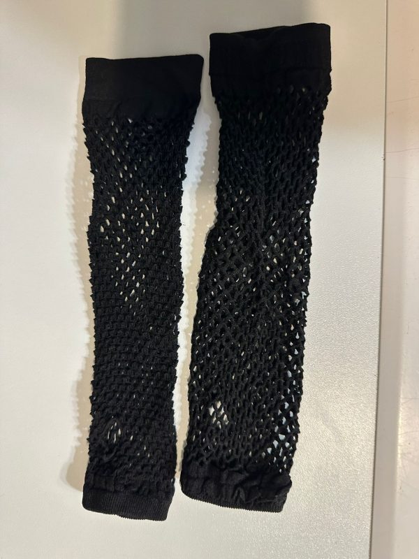 Black Elastic Mesh Net Fingerless Thumbhole Gloves